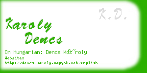 karoly dencs business card